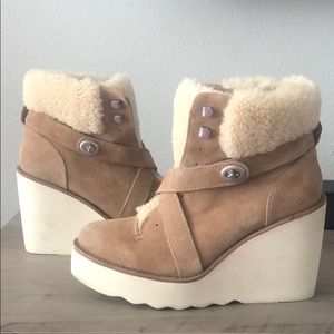 Coach 🍂 “Kenna” Shearling Sheepskin Wedge Boots